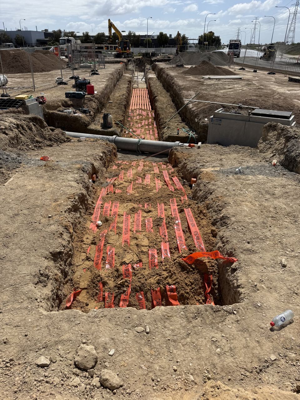 CST pit and pipe trenching